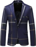 Mens Plaid Swimsuit Slim Match 2 Piece Informal Tuxedo Swimsuit for Males Formal Bla... - Image 3