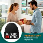 VELENTI Rowing Beanie Hat – Eat Sleep Row Repeat Embroidered Knit Wint... - Image 7