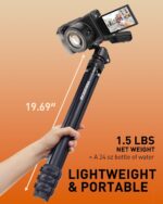 Perlegear Digital camera Tripod, 60″ Transportable and Peak-Adjustable, Journey Tr... - Image 5
