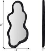 30"x 14" Irregular Wall Mirror, Wood Black Framed Wall Asymmetrical ... - Image 4