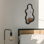 30"x 14" Irregular Wall Mirror, Wood Black Framed Wall Asymmetrical ... - Image 5