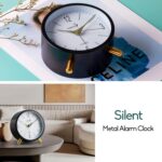 4 inches Tremendous Silent Alarm Clock, Basic Black Beep Wake Spherical Alarm... - Image 3