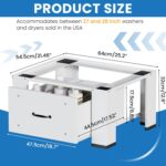 2 Pack Laundry Pedestal With Drawers, 25.2" L x 21.5" W x 12.6" H,700 ... - Image 4