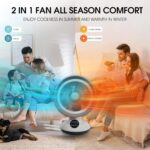 2-in-1 Heater Fan Combo, Air Circulator Fan with Distant Management, 55° A... - Image 3