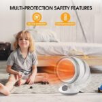 2-in-1 Heater Fan Combo, Air Circulator Fan with Distant Management, 55° A... - Image 5