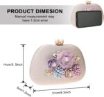 Night HandBags for Ladies Flower Wedding ceremony Clutch Purse Satin Floral La... - Image 3