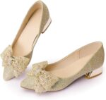 Womens Pumps Comfy Girls Gown Sneakers Low Heel Pumps Rhinestones... - Image 3