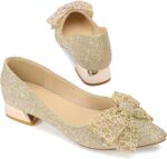 Womens Pumps Comfy Girls Gown Sneakers Low Heel Pumps Rhinestones... - Image 4