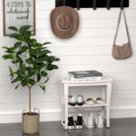 Bamboo Bathe Bench Stool with Storage Shelf, Waterproof Bathe Chair ... - Image 7