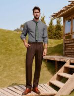 PJ PAUL JONES Mens Basic Match Linen-Cotton Shirt Button Down Lengthy Sle... - Image 4