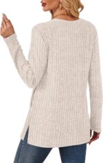 SAMPEEL Womens Sweaters Crewneck Lengthy Sleeve Shirts with Pockets Fall ... - Image 5