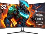 CRUA 32" Curved Gaming Monitor, 4k UHD(3840 * 2160P) VA Display, 1500R,... - Image 3
