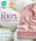 OLESILK Silk Child Bonnet for 0-6 Months - 100% Mulberry Silk Toddler H... - Image 3