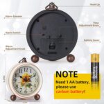 Traditional Classic Desk Clock - 5.2in Cute Sunflower Analog Clock, Silen... - Image 4