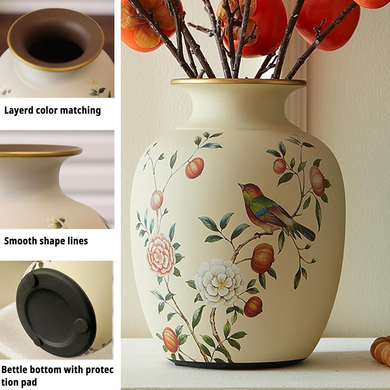 Ceramic Flower Vase, Classic Dwelling Decor Vases, Farmhouse Ornamental Va... - Image 6