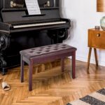 HOMCOM Piano Bench, Duet Piano Chair with Fake Leather-based Padded Cushion ... - Image 3
