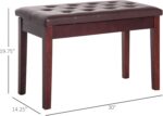 HOMCOM Piano Bench, Duet Piano Chair with Fake Leather-based Padded Cushion ... - Image 4