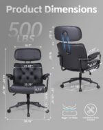 Workplace Chair Large and Tall 500lbs, Desk Chair Comfortable, Outsized Laptop... - Image 3