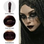 Goth Lip Gloss, Extremely Pigmented Matte Burgundy Brown Lipstick with Sh... - Image 5