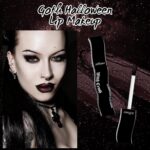 Goth Lip Gloss, Extremely Pigmented Matte Burgundy Brown Lipstick with Sh... - Image 6