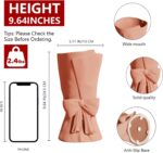 Pink Ceramic Bow Vase 9.64 in Distinctive Cute Trendy Ornamental Bouquet Fl... - Image 3