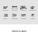 MSI MAG 321CQF E18 32-inch 2560 x 1440 (QHD) Gaming Workplace Monitor, 18... - Image 7