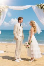 Males's Linen Swimsuit 2 Piece Slim Match Summer season Seaside Marriage ceremony Costume Tux Promenade ... - Image 7