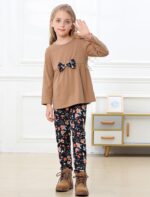 Yekaty Ladies Clothes Set 2 Pcs Floral Delicate Crewneck Lengthy Sleeve Prime+L... - Image 3
