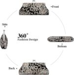 Clutch Purse for Girls Floral Embroidery Sequin Night Luggage Elegant Okay... - Image 7