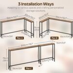 Slim Console Desk with Retailers, 78.7" Couch Desk Slim Lengthy, L Sha... - Image 4