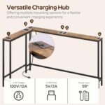 Slim Console Desk with Retailers, 78.7" Couch Desk Slim Lengthy, L Sha... - Image 5