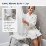 Drive Medical Splash Protection Tub Switch Bench for Bathtub with Curta... - Image 4