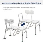 Drive Medical Splash Protection Tub Switch Bench for Bathtub with Curta... - Image 5