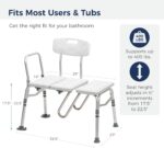 Drive Medical Splash Protection Tub Switch Bench for Bathtub with Curta... - Image 8