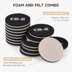 CO-Z 16pcs Felt Furnishings Sliders for Hardwood Flooring, 3 1/2 in Reusab... - Image 5