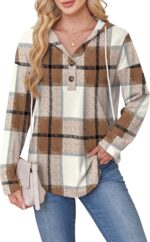 RUMIA Womens Tops V Neck Button Sweatshirt for Ladies Pullover Lengthy Sle... - Image 4