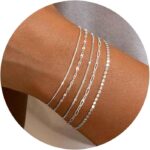 MBW Silver Plated Bracelets for Girls, Dainty Silver Bracelets for Wom... - Image 9