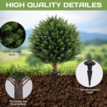 Synthetic Cedar Topiary Ball Tree 23" with Floor Spike, Set of two Artwork... - Image 4