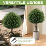 Synthetic Cedar Topiary Ball Tree 23" with Floor Spike, Set of two Artwork... - Image 5