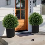 Synthetic Cedar Topiary Ball Tree 23" with Floor Spike, Set of two Artwork... - Image 6