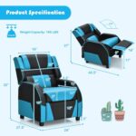 Costzon Children Recliner, Gaming Recliner Chair w/Footrest, Headrest & Lu... - Image 4