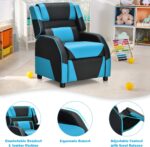 Costzon Children Recliner, Gaming Recliner Chair w/Footrest, Headrest & Lu... - Image 6