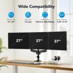 HUANUO Triple Monitor Mount for 13-27 inch Pc Screens, 3 Monitor... - Image 3