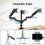 HUANUO Triple Monitor Mount for 13-27 inch Pc Screens, 3 Monitor... - Image 5