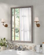 Axeman 24x36 Wooden Wall Mirror, Rustic Lavatory Mirror, Classic Wall Mo... - Image 3