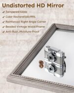 Axeman 24x36 Wooden Wall Mirror, Rustic Lavatory Mirror, Classic Wall Mo... - Image 4