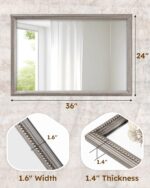 Axeman 24x36 Wooden Wall Mirror, Rustic Lavatory Mirror, Classic Wall Mo... - Image 6