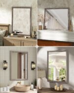 Axeman 24x36 Wooden Wall Mirror, Rustic Lavatory Mirror, Classic Wall Mo... - Image 7