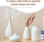 White vase Set of 12 – Ceramic Mini Vases for Pampas Grass, Wedding ceremony Ce... - Image 4