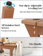 Waterproof Bathe Bench, Poly Lumber Bathe Stool for Shaving Legs, Sh... - Image 7